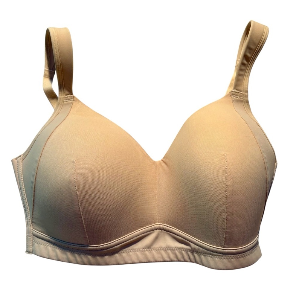☀️Rhonda Shear Mold Cup Bra Nude Style 9409 Sz M Wireless 4 Hook & Eye Closure☀️